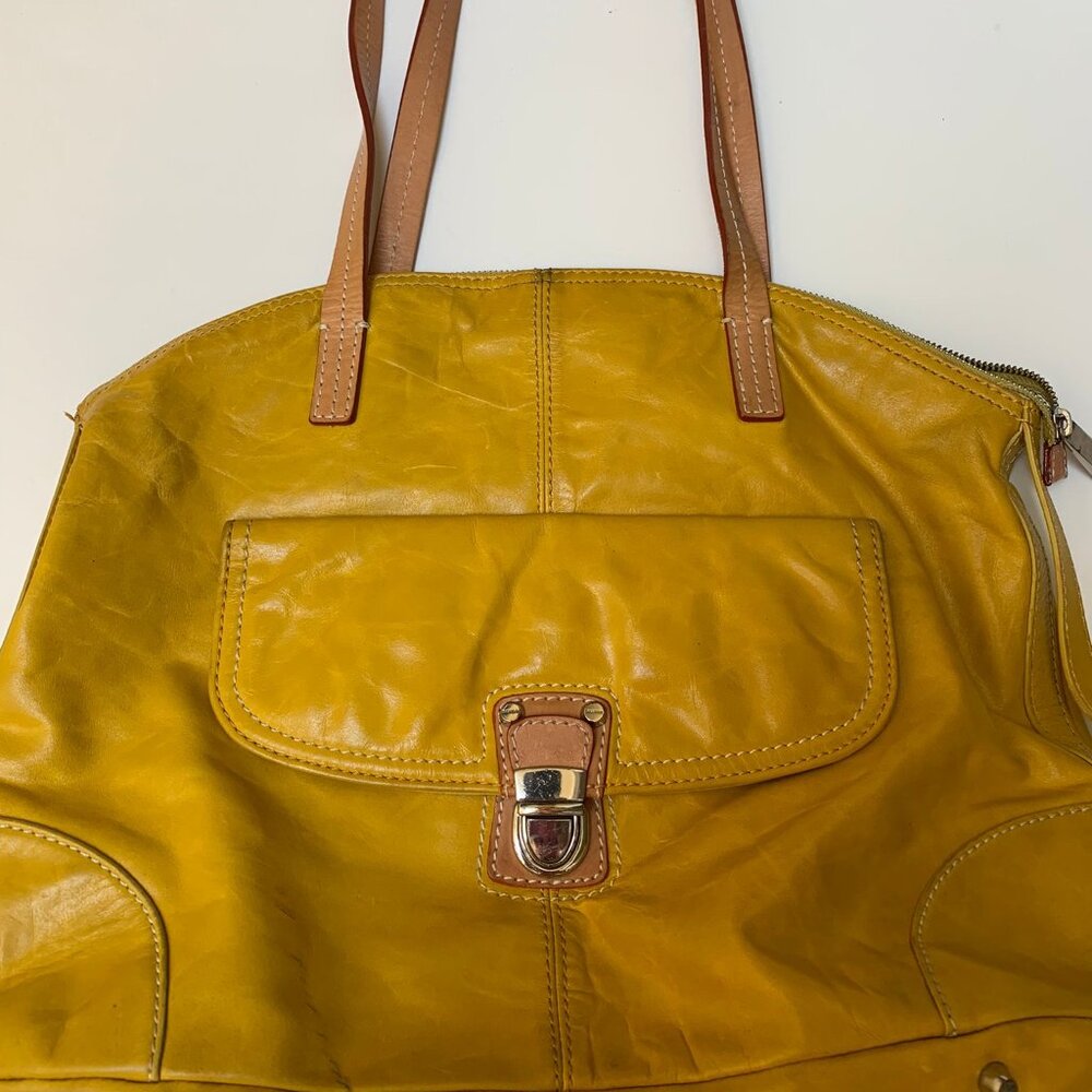 Vintage Danier Oversized Crinkle Leather Tote